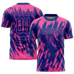 Maillot de football personnalisé rose royal par sublimation