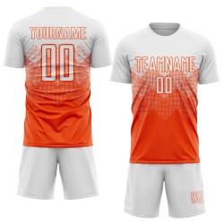 Maillot de football personnalisé orange et blanc par sublimation